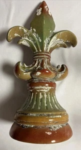 Fleur de Lis Wohnkultur freistehend grün Rost Keramik 14" hoch - Bild 1 von 9
