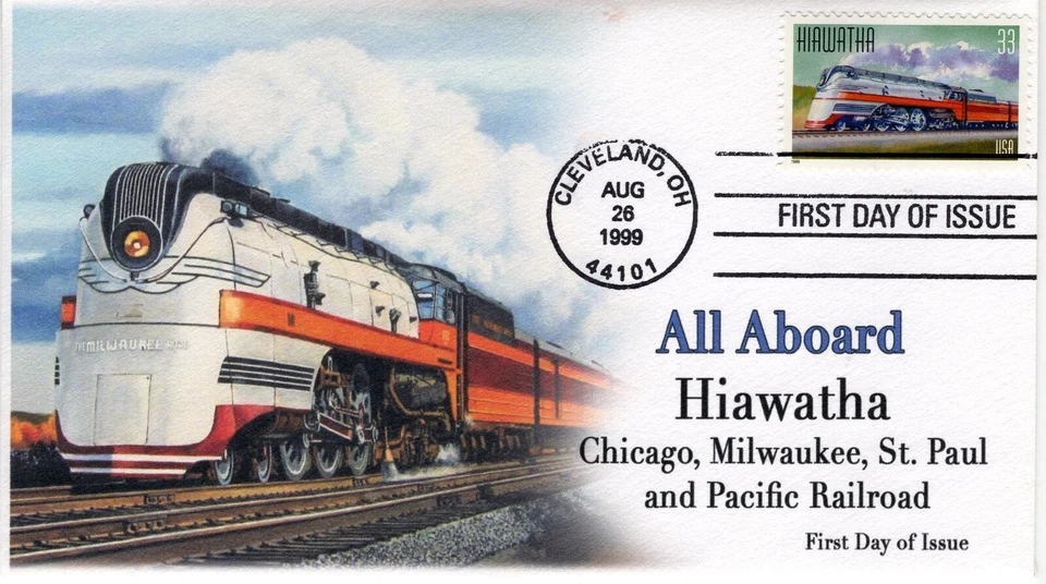 AO 3336,1999, All Aboard, First Day Cover, Add-on Cachet,  Standard Cancel, Hiaw - Image 1 of 1