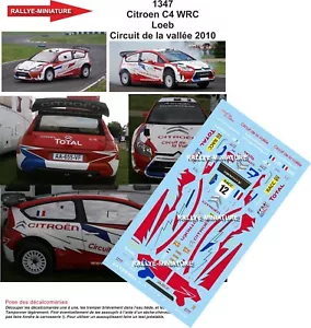 Decals 1/18 Ref 1347 Citroen C4 WRC Sebastien Loeb Circuit of The Valley 2010 - Picture 1 of 1