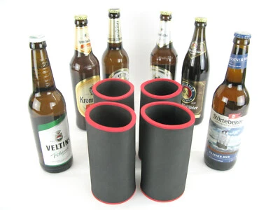4er Set Getränkekühler für 0,5L Flaschenkühler - Bierkühler Neoprenkühler  black - Bild 1 von 4