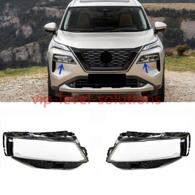 Un par de cubiertas transparentes para lentes de faros + pegamento sellador para Nissan X-Trail 2021-2025 Foto 1 de 4