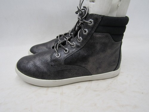 Stivaletti Timberland da donna taglia 7 5 in pelle nera scintillante stringati alla moda
