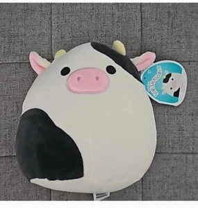 Squishmallow Connor The Cow 8 inch Plush Toy NWT Kellytoy Rare Great Gift - Picture 1 of 2