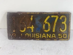 Vintage 1950 Louisiana License Plate 164 673 - Picture 1 of 10