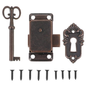 Antique Cabinet Lock and Key Furniture Chinese Lock Drawer Lock - Picture 1 of 12