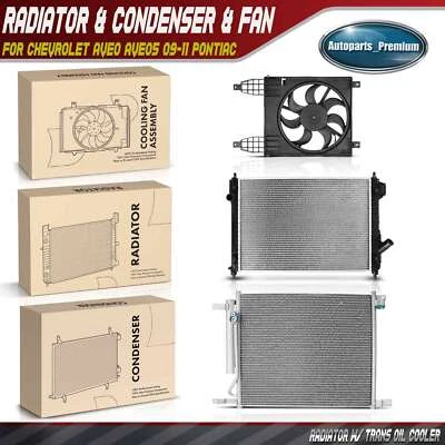 Kit de radiador y condensador de CA y ventilador de refrigeración para Chevrolet Aveo Aveo5 09-11 Pontiac Foto 1 de 4