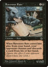 Ravenous Rats Portal Second Age HEAVILY PLD Black Common MAGIC MTG CARD ABUGames