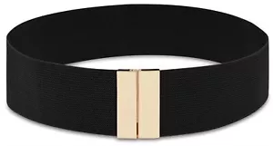 Wide Elastic Waist Belts for Women Vintage Stretch Belts for Dresses Black Go... - Picture 1 of 6