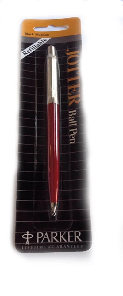 Bolígrafo Parker Jotter acero inoxidable y tinta roja azul en paquete hecho en Estados Unidos Foto 1 de 1