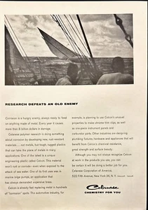 Celanese Chemistry For You Celcon Corrosion Polymer Research Vtg Print Ad 1962 - Picture 1 of 6
