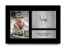 Harrison Ford Indiana Jones Geschenk signiertes Autogramm A4 Bilddruck für Filmfans