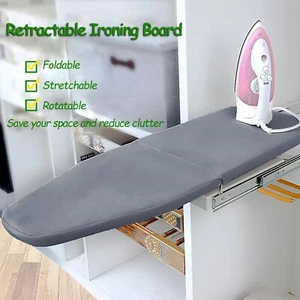Hiding Ironing Board Foldable Ironing Station Sliding Out Swivel Ironing Board - Picture 1 of 15