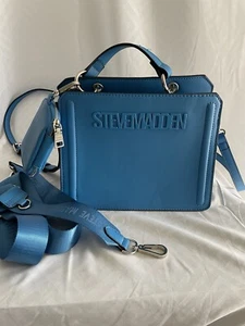 Steve Madden Bevelyn Satchel Crossbody Bag Blue - Picture 1 of 18