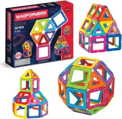 Magformers Basic Set 30 pieces magnetic building blocks, educational tiles - Image 1 of 4