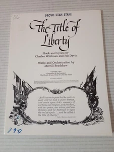 The Title Of Liberty Rare Music Book By Charles Whitman, Et Al LDS Mormon 1975 - Picture 1 of 18