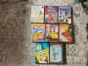 Lot of 8 kids movie Garfield Tom and Jerry Barbie Rainbow Sponge Bob Hoodwinked - Picture 1 of 3