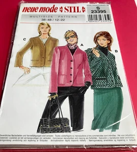 Sealed UNCUT Neue Mode 23395 Misses Jacket Blazer 12-22 Sewing Pattern - Picture 1 of 2