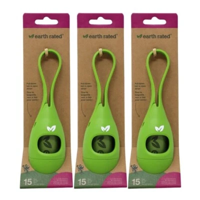 Pack of 3x Earth Rated Dog Poop Bag Dispenser + 15 Lavender Scented Bags - Image 1 of 3