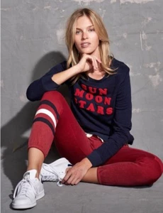 SUNDRY STRIPES & PATCH SWEATPANTS Size 2, Red - Picture 1 of 7