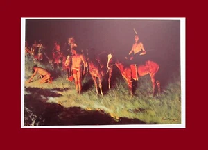 Frederic Remington Grass Fire 1908 Native Indians West America 11x9" Art Print - Picture 1 of 5