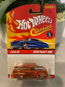 2004 Hot Wheels Classics Series 1 4/25 1956 FORD F-100 Orange Variant w/RL5Spoke - Picture 1 of 2
