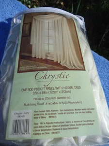 Chrystie One Rod Pocket Panel mit versteckten Laschen 52 x 84" Elfenbein - Bild 1 von 3