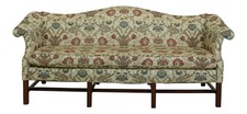 49367Ec: Chippendale Style Quality 8 Legged Mahogany Camelback Sofa