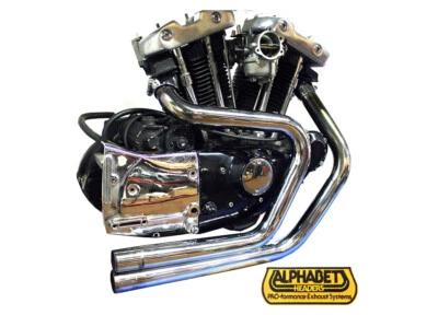 Juego de cabezales de escape Alphabet XL cromados para Harley Davidson Foto 1 de 4