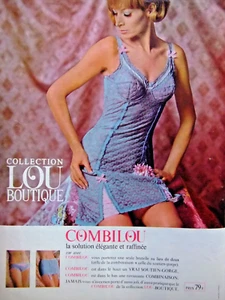 PUBLICITÉ PRESSE 1966 LOU COMBILOU COMBINAISON SOUTIEN-GORGE SOLUTION ÉLÉGANTE - Picture 1 of 1