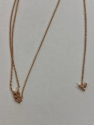 Collar Lariat Liven Co Oro Rosa 14K 585 RG Diamante Flecha Foto 1 de 4
