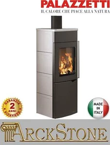Stufa a Legna Aria Naturale Palazzetti Eva S Potenza 9 kW Ceramica Bianco Lucido - Imagen 1 de 2