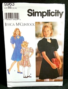 Party Dress Sweetheart Neckline Size 12 14 Uncut Pattern Simplicity 9963 Girl's - Picture 1 of 5