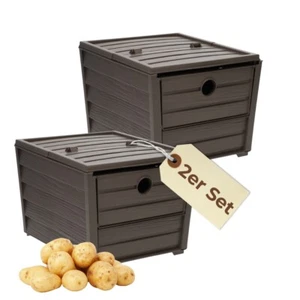 2x Kartoffelkiste Kartoffel Obst Gemüse Zwiebel Aufbewahrung Korb Kiste Behälter - Bild 1 von 6