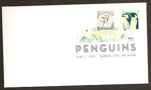 US 4989 Penguins Winter Fun Skaters DCP FDC 2015 - Picture 1 of 1