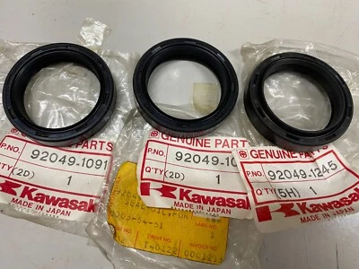 Sellos de aceite para horquilla Kawasaki nos (lote de 3) 1982 KX125-B1 y 1986-87 KXT250 Tecate Foto 1 de 3