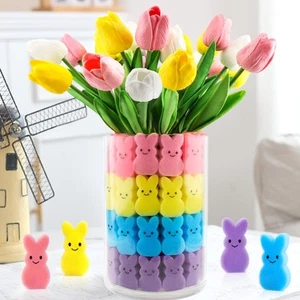Easter Decorations Easter Decor 15pcs Artificial Tulips with 48pcs Bunnies Va... - Picture 1 of 6