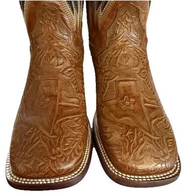 Botas occidentales para mujer de cuero bordadas/herramientas a mano Jr Robert 2010 talla 7 Foto 1 de 4