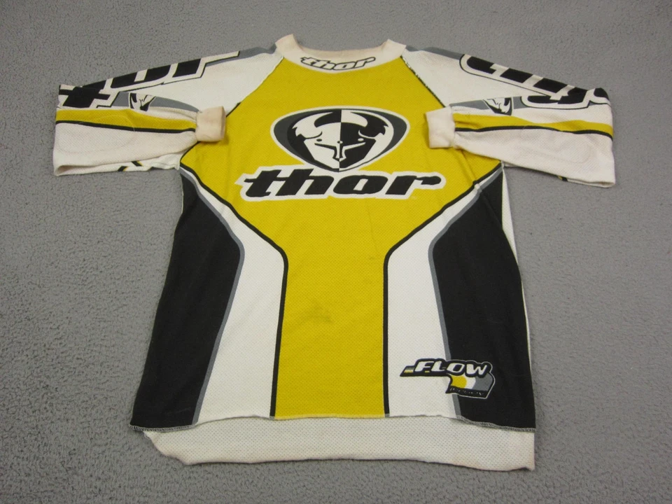 Vintage Thor Jersey Mens Extra Large XL Yellow Black Flow Motocross MX Racing - Image 1 of 4