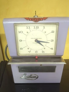 Lathem Card Punch Time Clock w/ Key WORKS - Picture 1 of 6