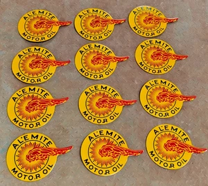 12X ALEMITE MOTOR OIL PORCELAIN ENAMEL SIGN BOARD SIZE 12"X9" INCHES SINGLE SIDE - Picture 1 of 3