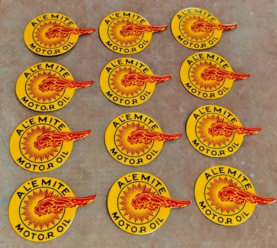 12X ALEMITE MOTOR OIL PORCELAIN ENAMEL SIGN BOARD SIZE 12"X9" INCHES SINGLE SIDE - Image 1 of 3