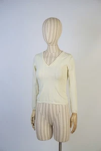 Jil Sander Women’s Butter Yellow V-Neck Long Sleeve Top Size 36 S Minimalist - Picture 1 of 11