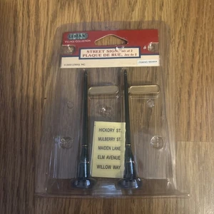 NUOVO 2003 Lemax Coventry Cove Street Cartelli Set di 2 Villaggi di Natale Vacanze - Foto 1 di 2