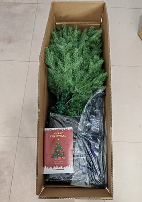 Pre-Owned 6ft Hinged Christmas Tree 400 LED Lights PE PVC Tips w/ Stand Bag - Image 1 of 4