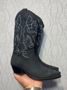Tony Mora 1703 Juana90 Women's Navy Leather Cowboy Western Boots US5 - Picture 1 of 12