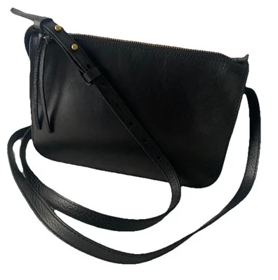 Madewell Transport Black Leather Crossbody Shoulder Bag Boho - Image 1 of 4