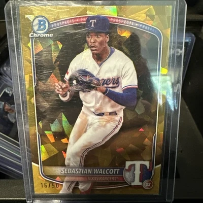 2025 Bowman Chrome Sebastian Walcott Gold Sapphire /50 - Image 1 of 2