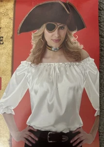 Gasparilla Pirate Booty Top Damen weiß Einheitsgröße passt den meisten U-Ausschnitt hellelfenbein NEU - Bild 1 von 2