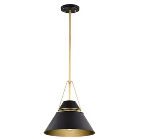 SATCO Adina 1-Light Matte Black Cone Pendant Light Model 60-7766 - Picture 1 of 10