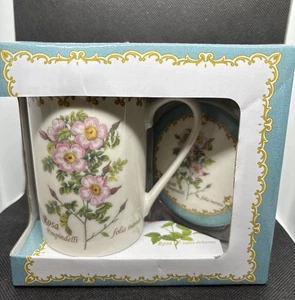 Kent Keramik Rosen Kaffee Tee Tasse Becher mit Deckel Bone China Neu in Box - Bild 1 von 6